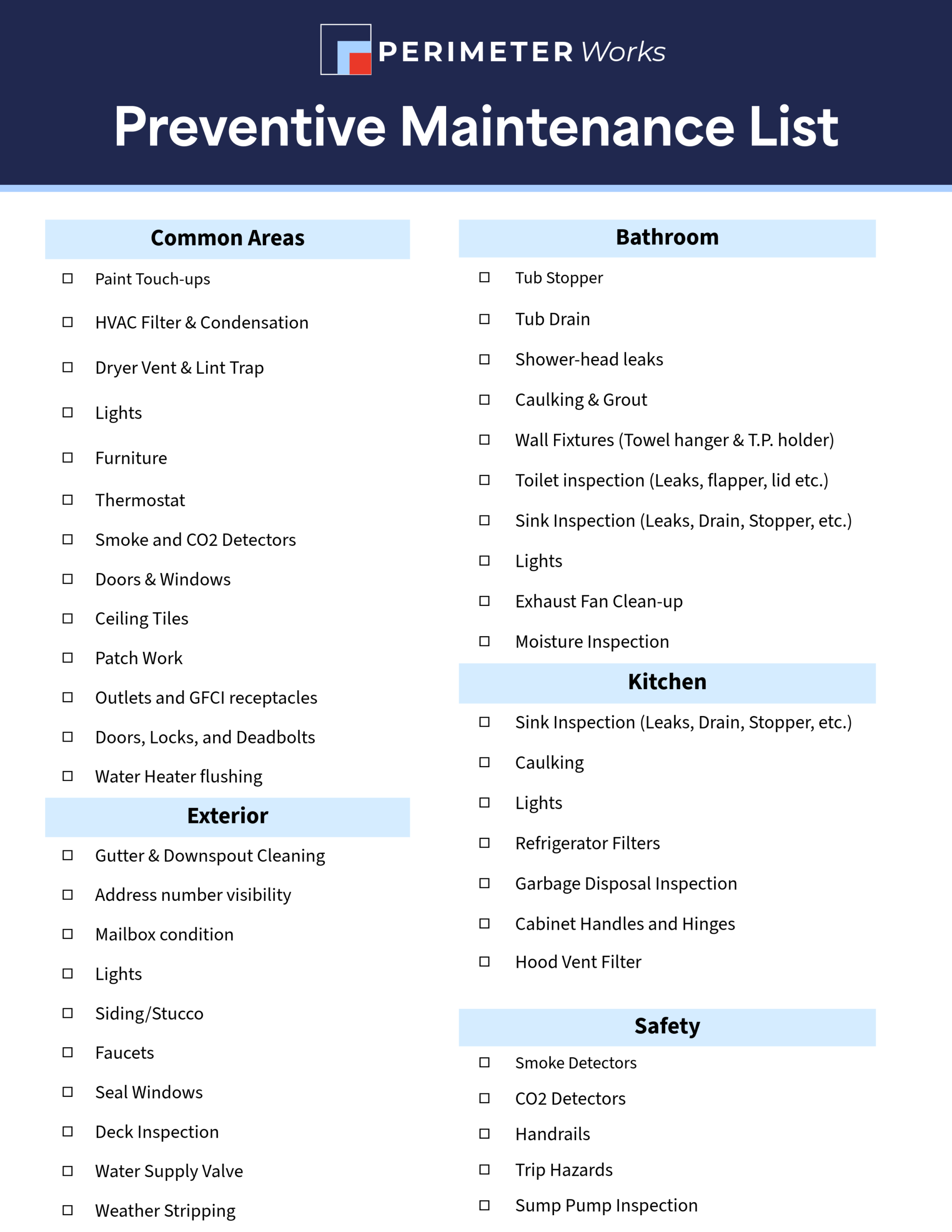preventive maintenance list (1)